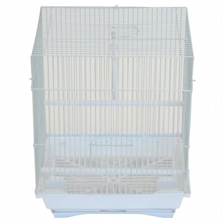 Fancy Feline 13.3 x 10.8 x 16.5 in. Flat Top Medium Parakeet Cage, White FA2690796